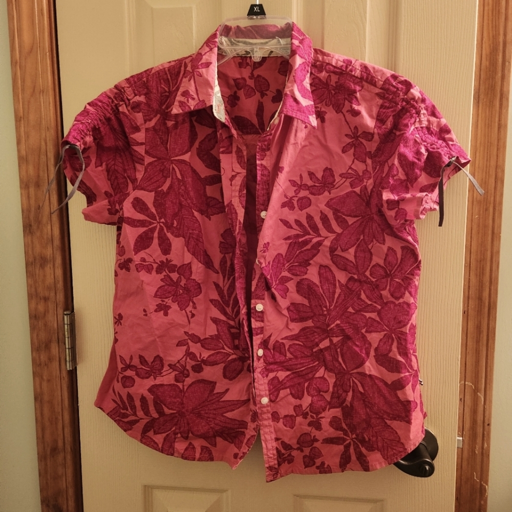Tropical poplin UNISEX button down classic shirt vacation
